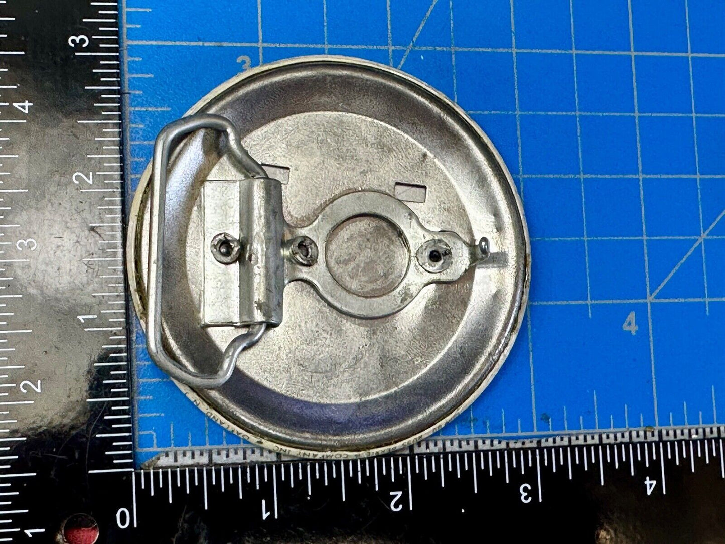 Teddy Bear Holding Flag, Proud To Be An American Artisan Button into Belt Buckle