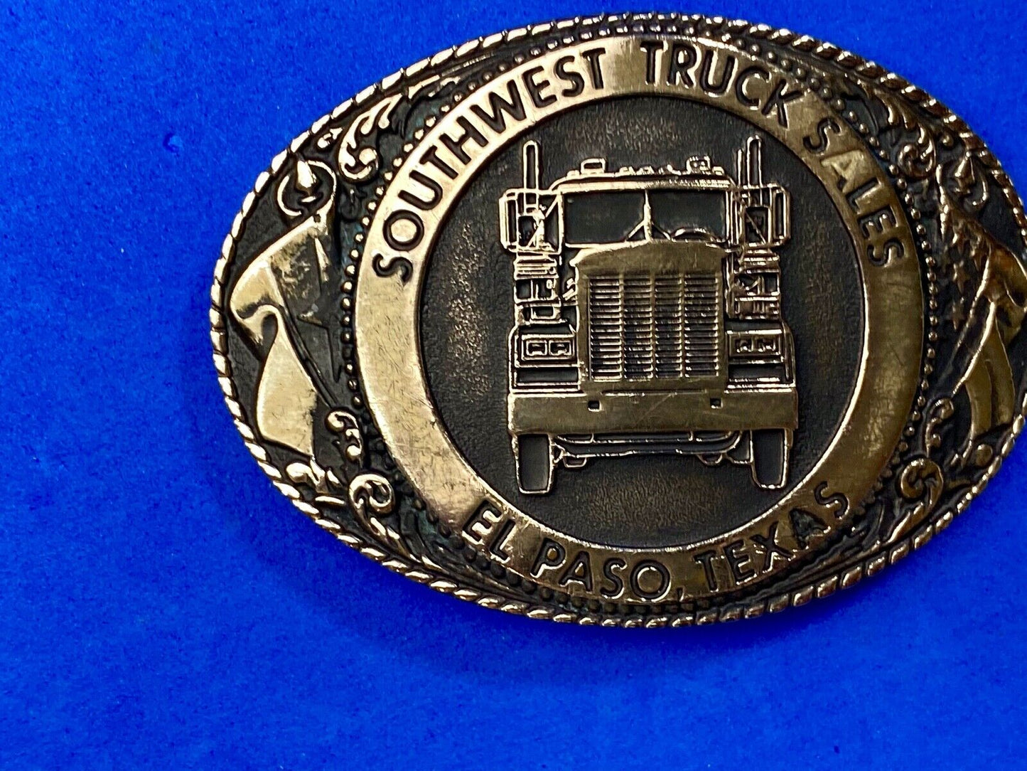 Vintage 1984 Southwest truck sales El Paso Texas company add belt buckle