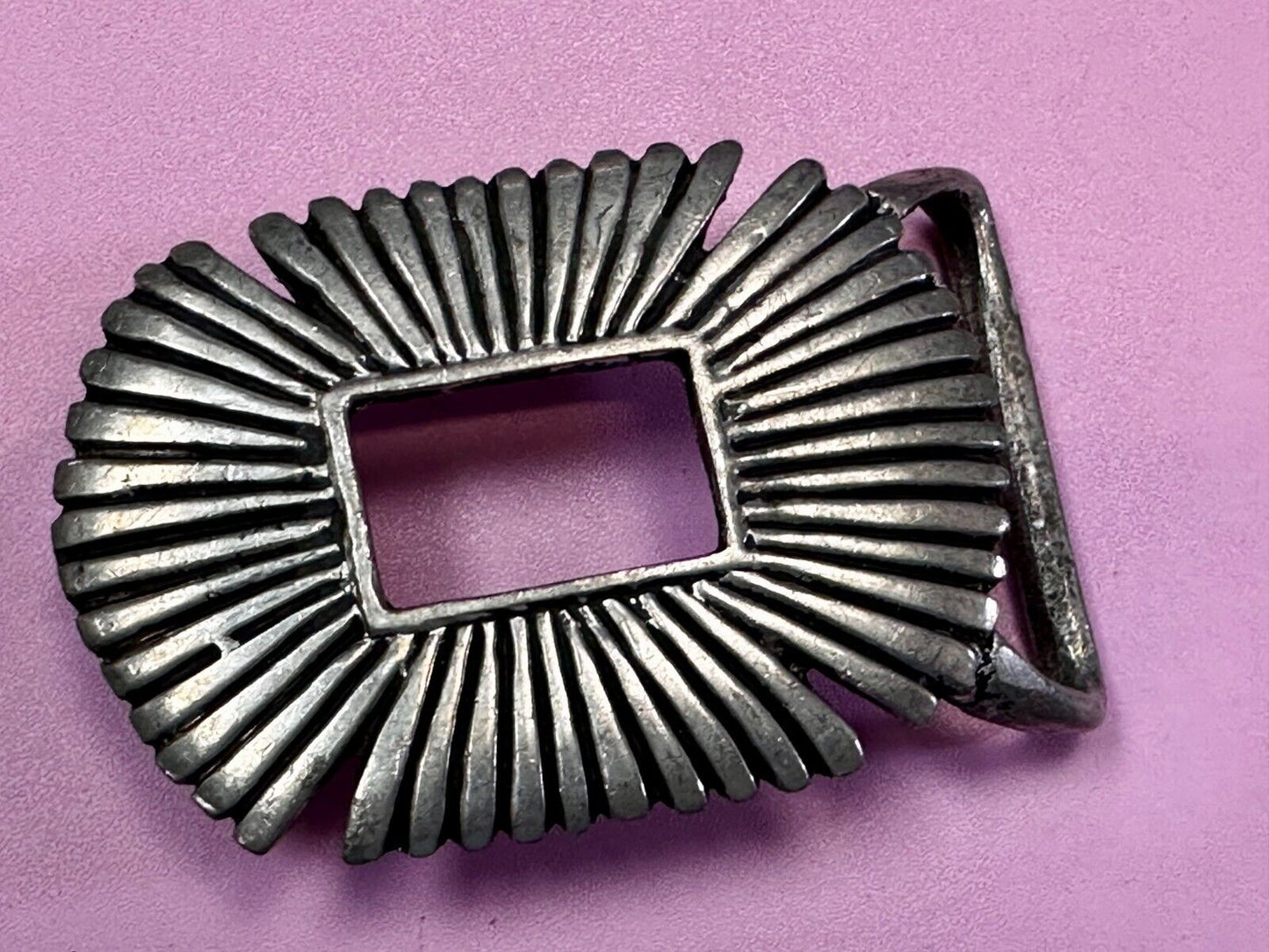 Artisan Made Pewter Belt Buckle Signed LJR Bill's Buckle Co
