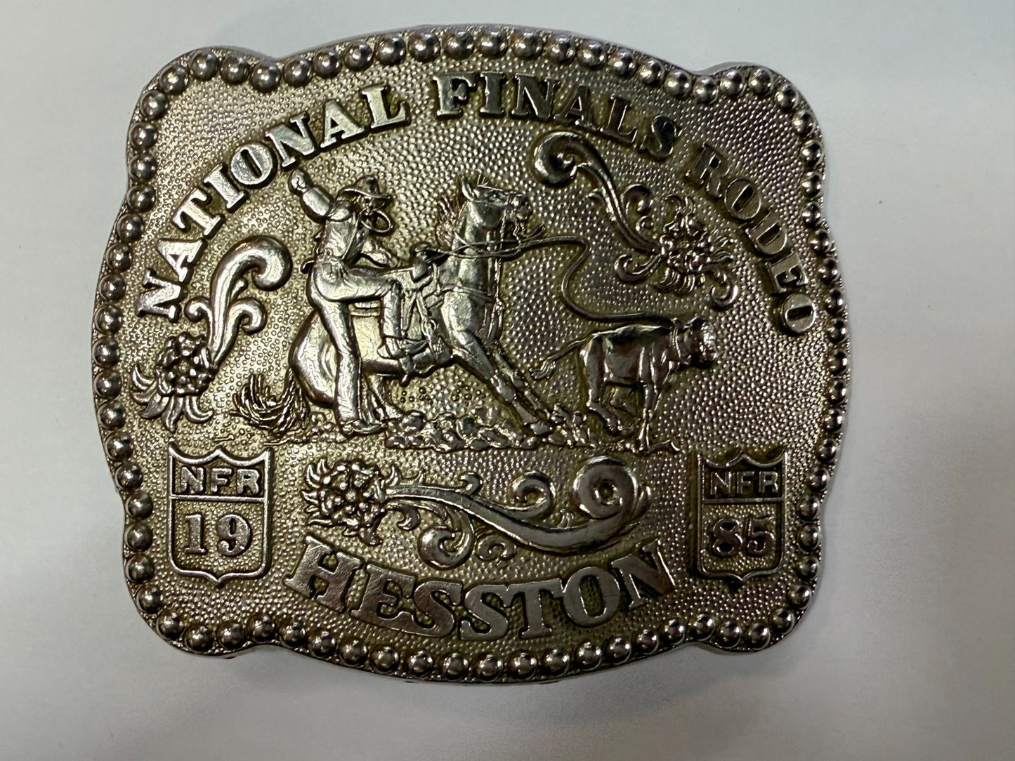 1985 Hesston NFR National Finals Rodeo Calf Roping 3rd Edition Belt Buckle