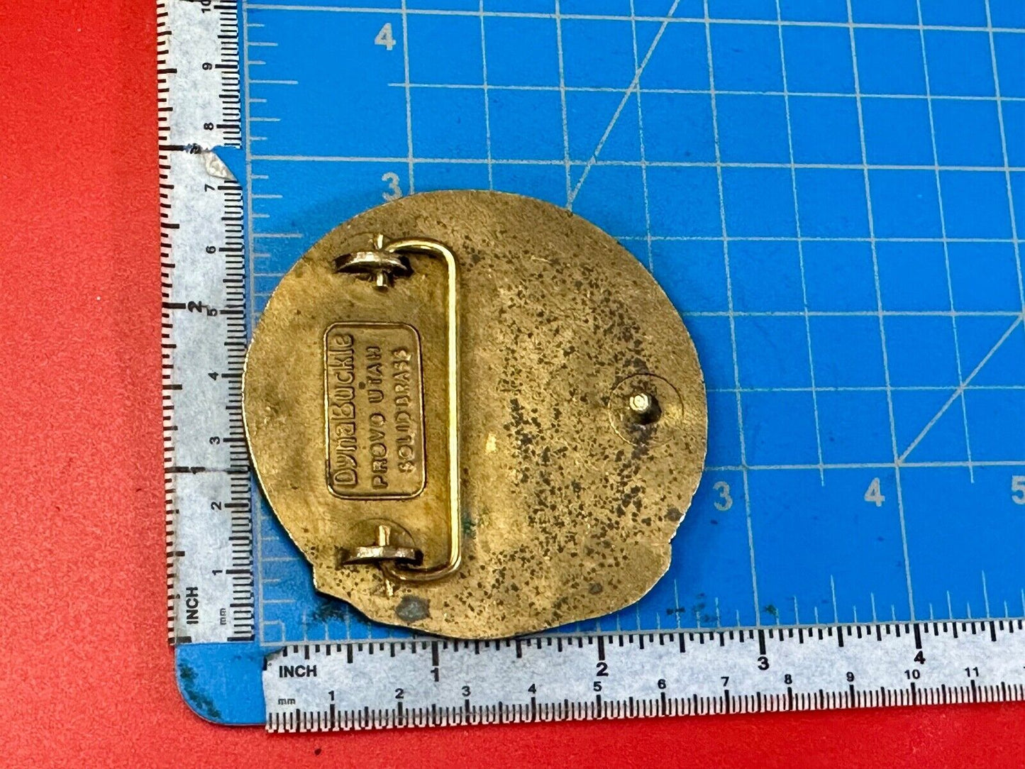 The Geological Society of America vintage solid brass round belt buckle