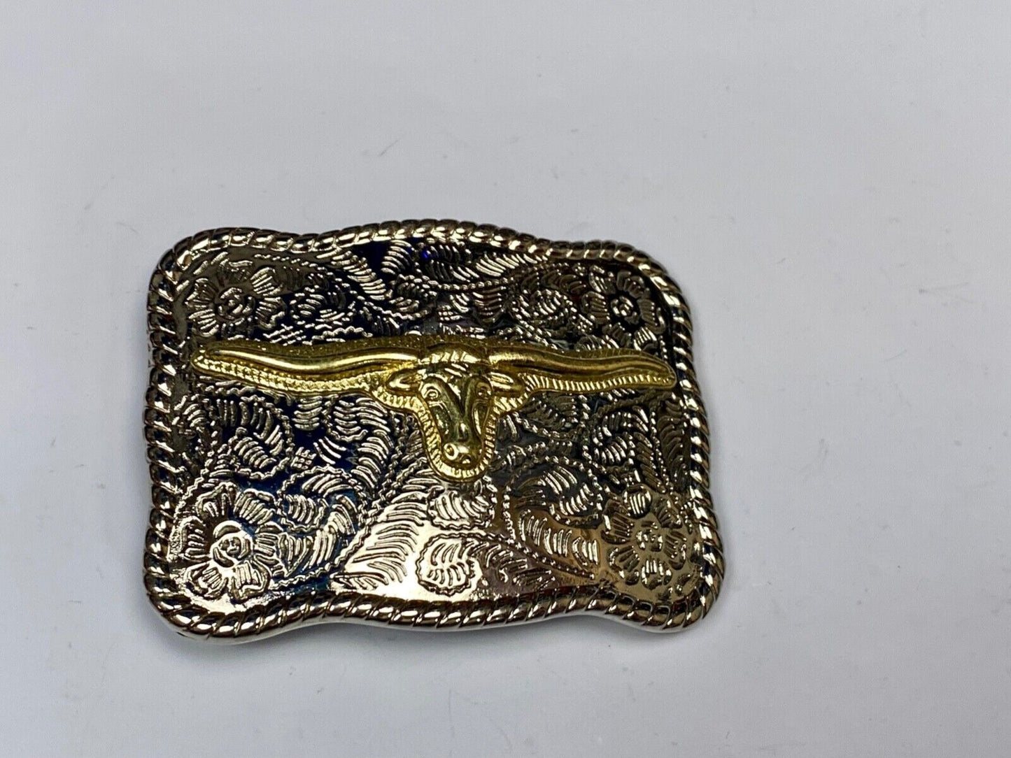 The Texas Longhorn! Mixed Color / Metal Ornate Western Belt Buckle