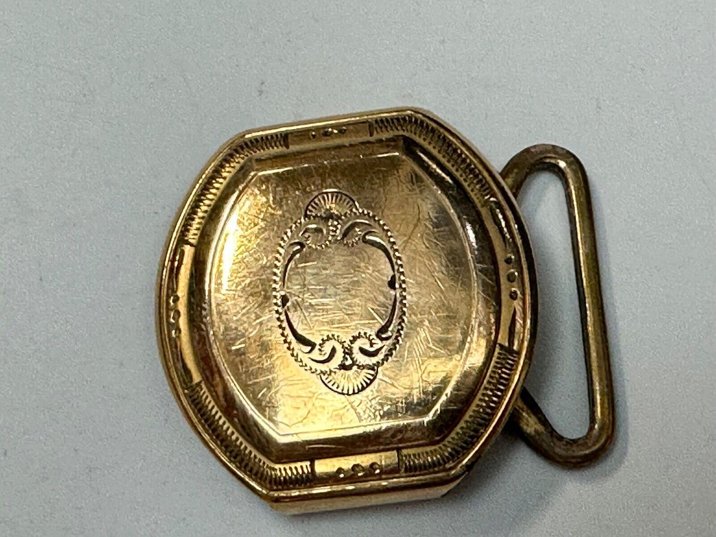 Art Deco gold filled 1/20 over plate Belt Buckle ready to engrave initial letter