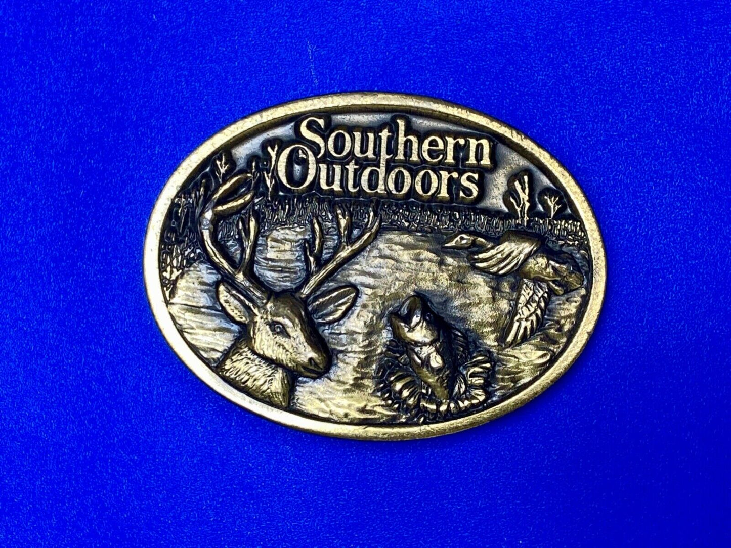 Vintage 1986 **Southern Outdoors Magazine** Commemorative Belt Buckle