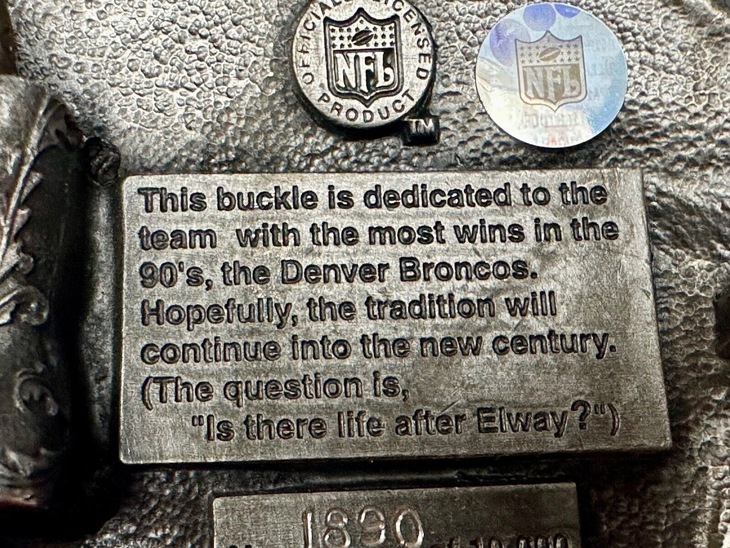 THE Denver Broncos - Most NFL Wins of the 1990's commemorative belt buckle