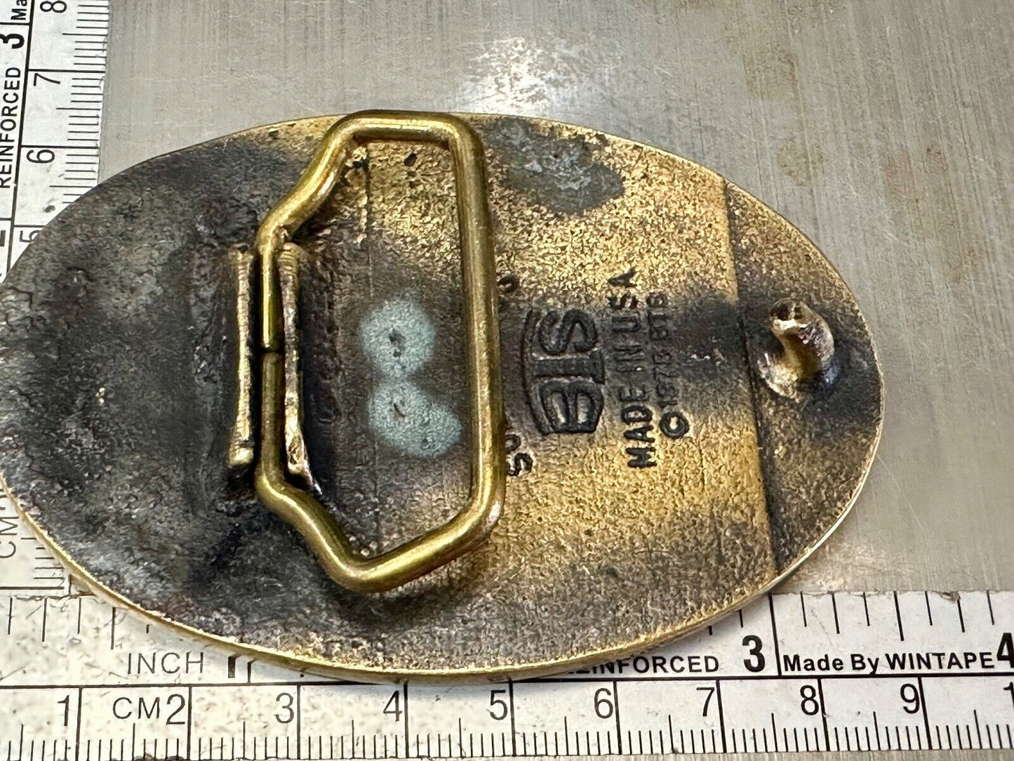 Vintage Boeing Electronics Inc Solid Brass BTS 1978 belt buckle Star Emblem