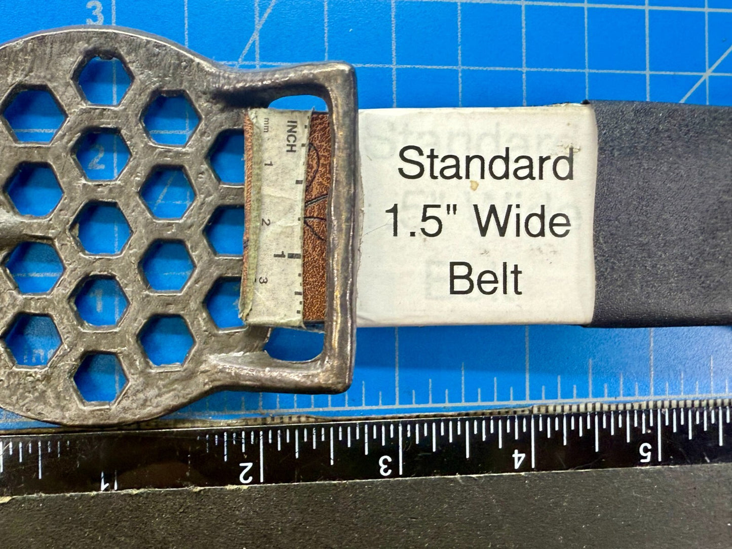Artisan Welder Metalwork Abstract Honeycomb Open Work Vintage Belt Buckle