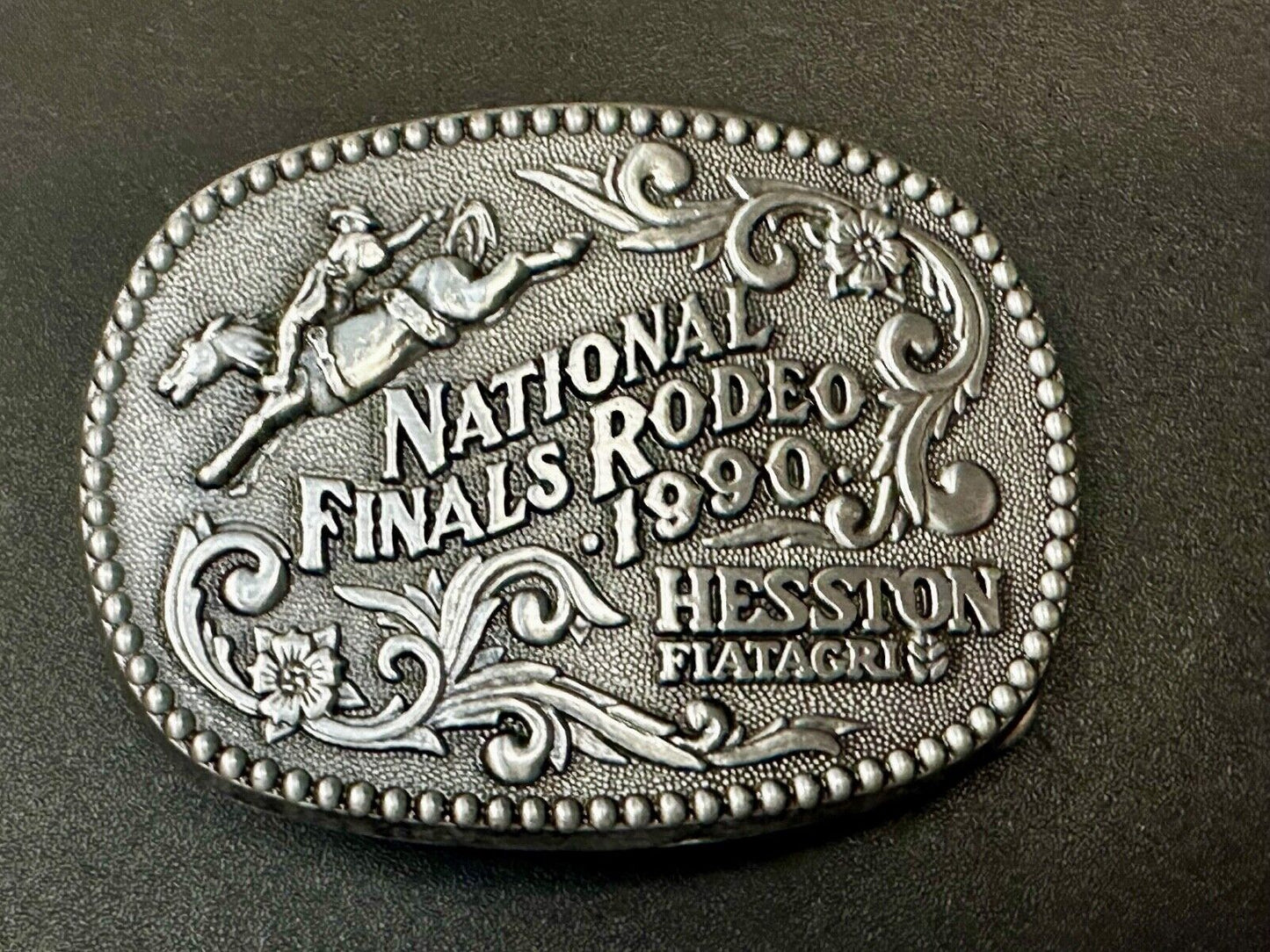 1990 NFR National Finals Rodeo NOS Youth Size ADM Commemorative Belt Buckle