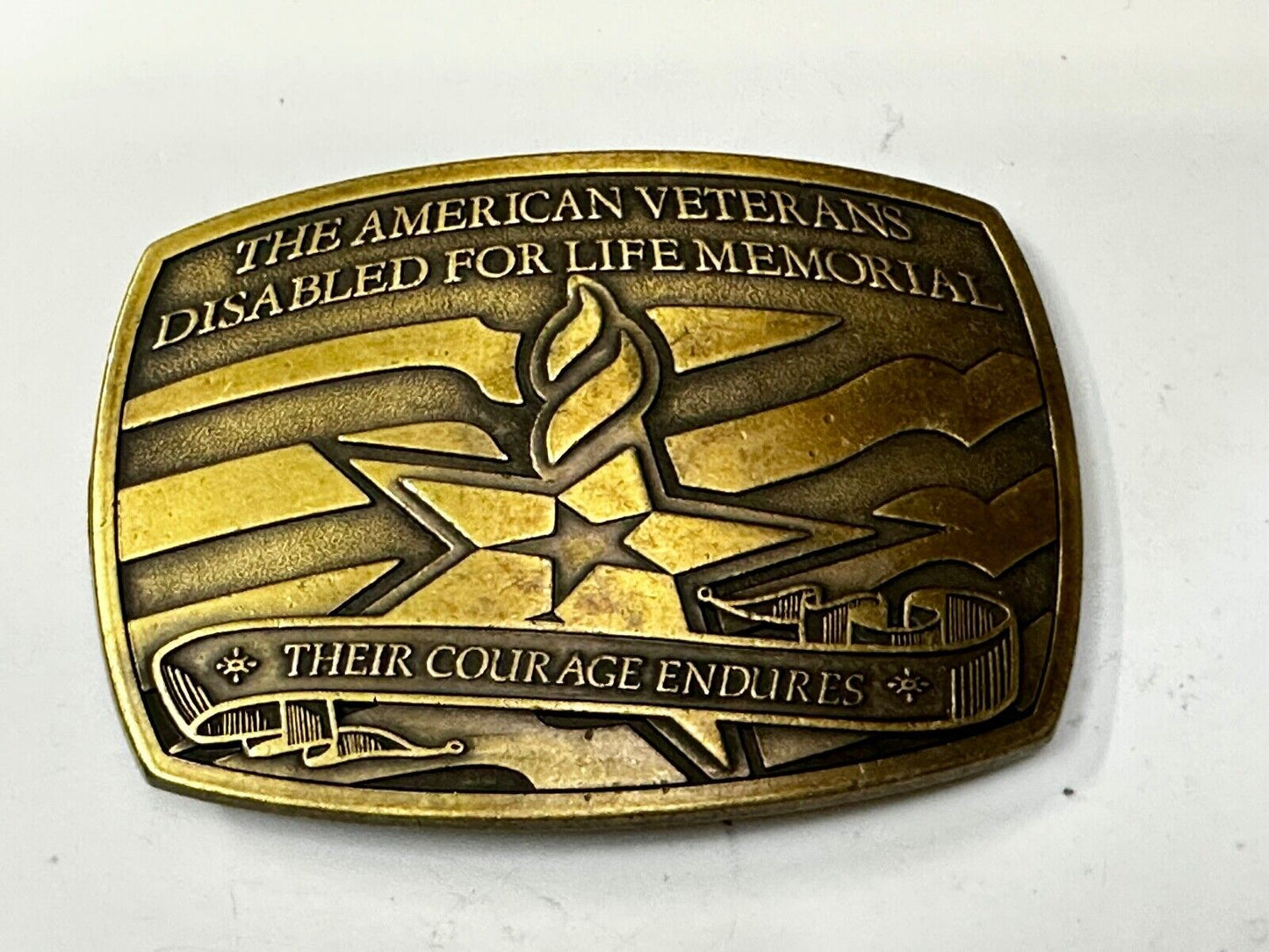 The American Veterans Disabled for life Memorial Commemorative Belt Buckle