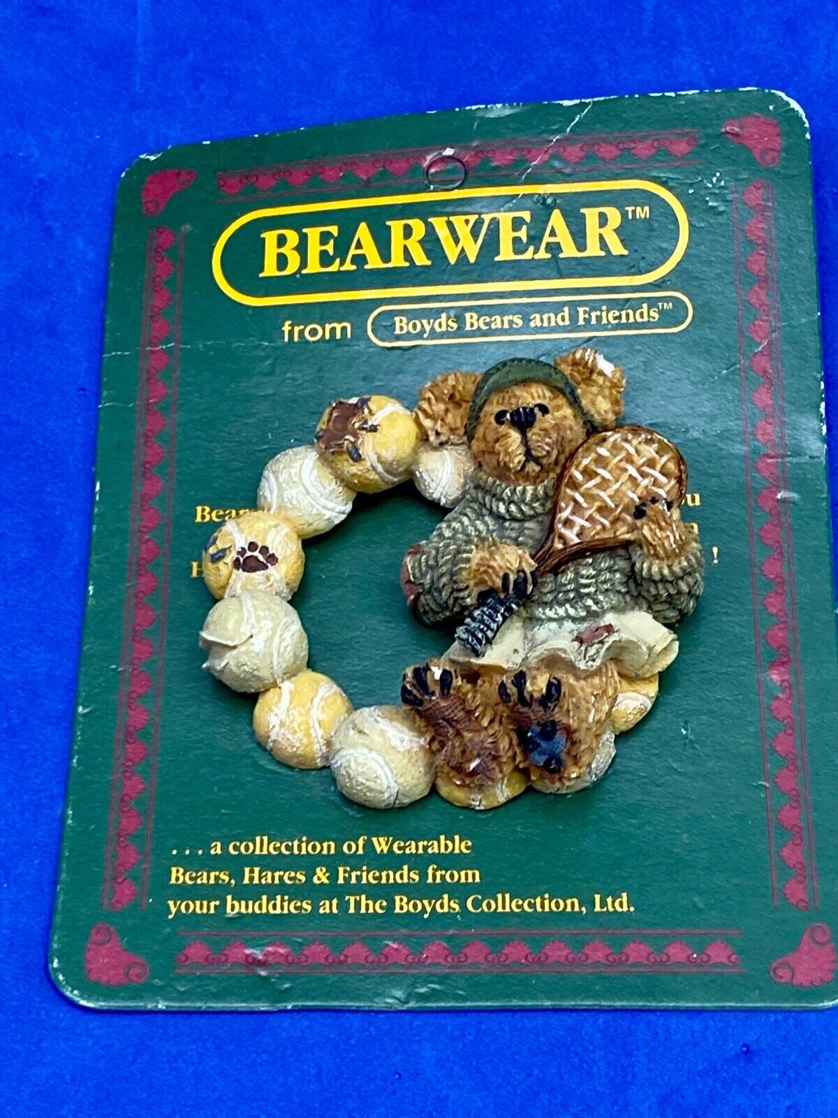 Tennis Racket Ball Game Boyds Bears & Friends Bearware Collection Pin / Brooch