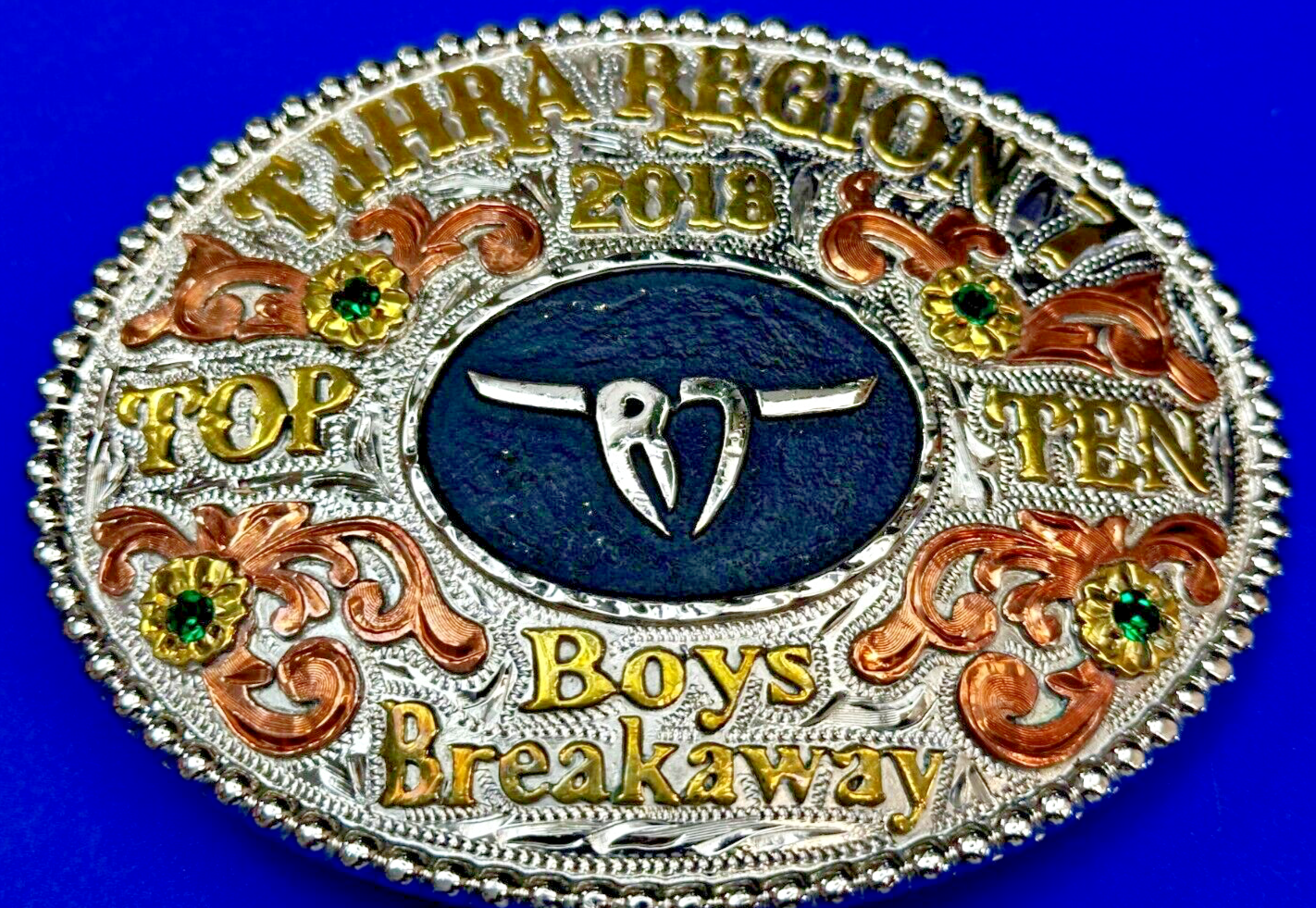TJHRA Region 7 Top Ten Boys Breakaway Rodeo Tres Rios Trophy Belt Buckle
