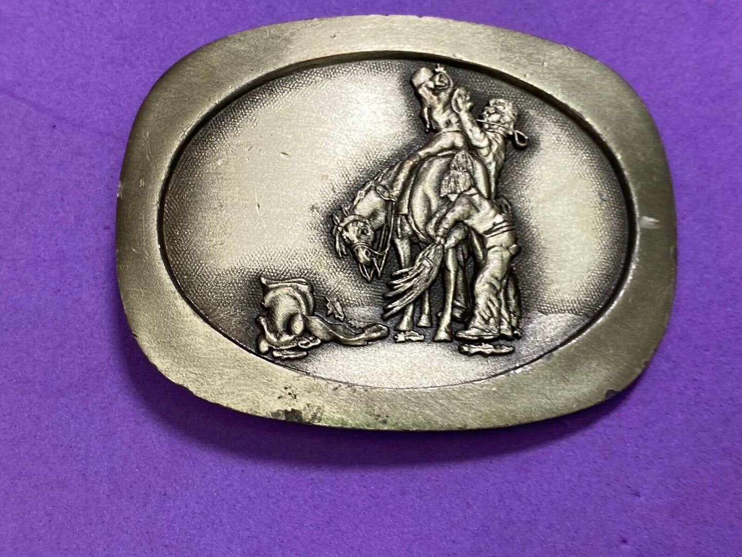 Teaching Future Rodeo Cowboys Grooming Belt Buckle Art Unique And Unknown To Me!
