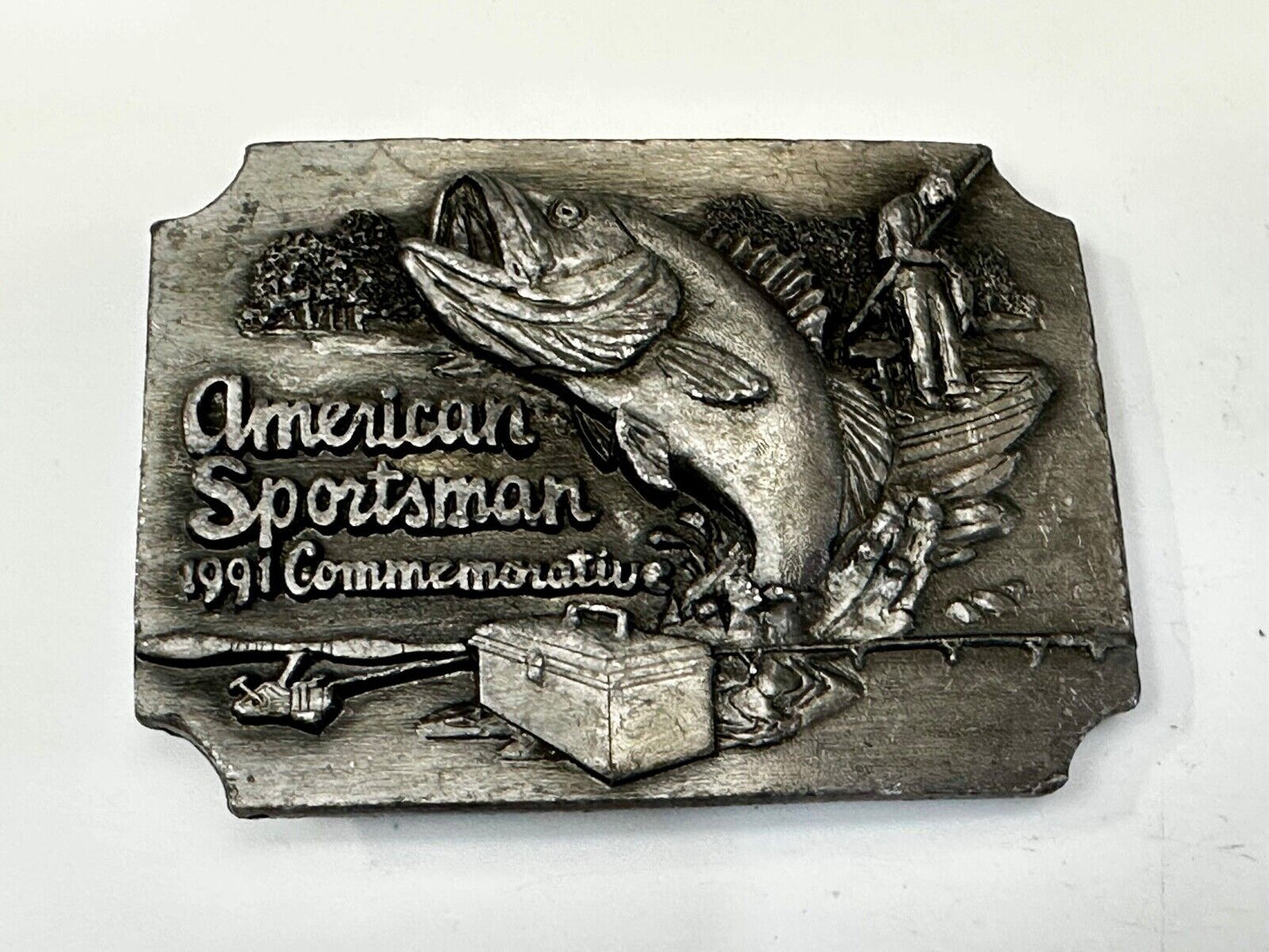 Bass Fishing - American sportsman 1991 Commemorative Vtg. Siskiyou Belt Buckle