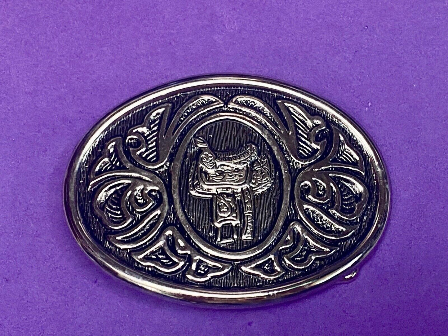 Avon Western Horse Saddle Rodeo Cowboy Ornate Metal Belt Buckle