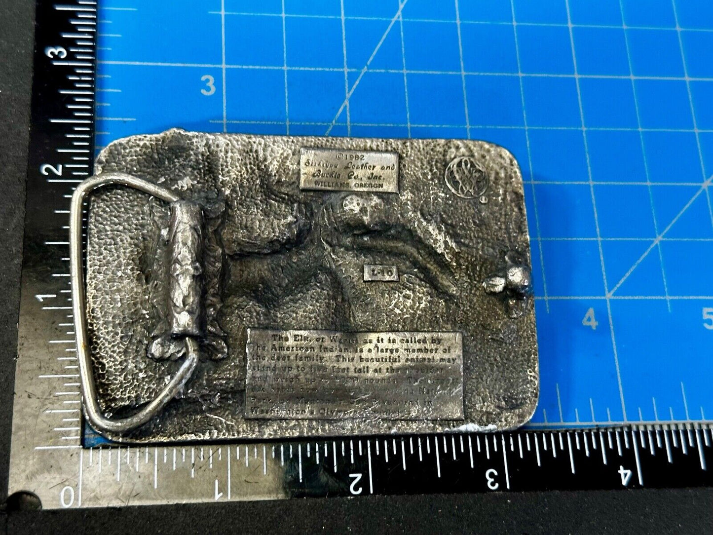The Elk Deer Family Vintage Wapiti 1982 Wildlife Pewter Belt Buckle by Siskiyou