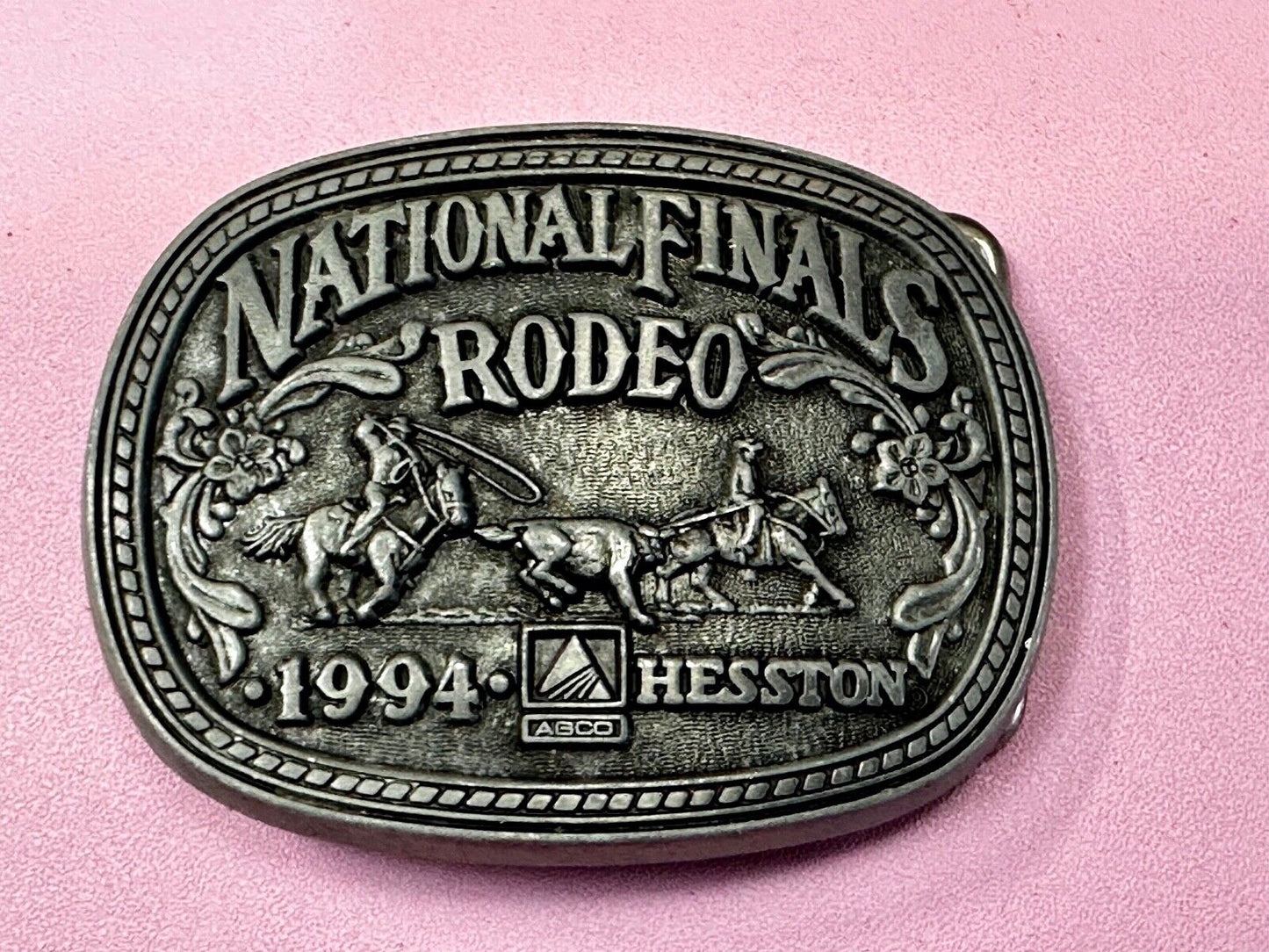 1994 NFR National Finals Rodeo NOS Youth Size Hesston Commemorative Belt Buckle