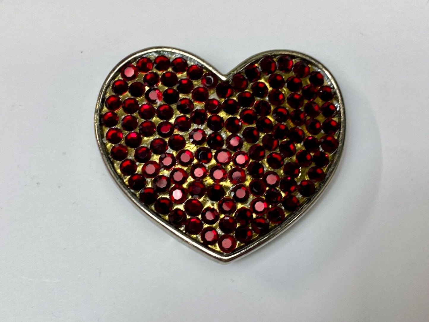 Beautiful Jeweled Red Rhinestone covered HEART cutout belt buckle
