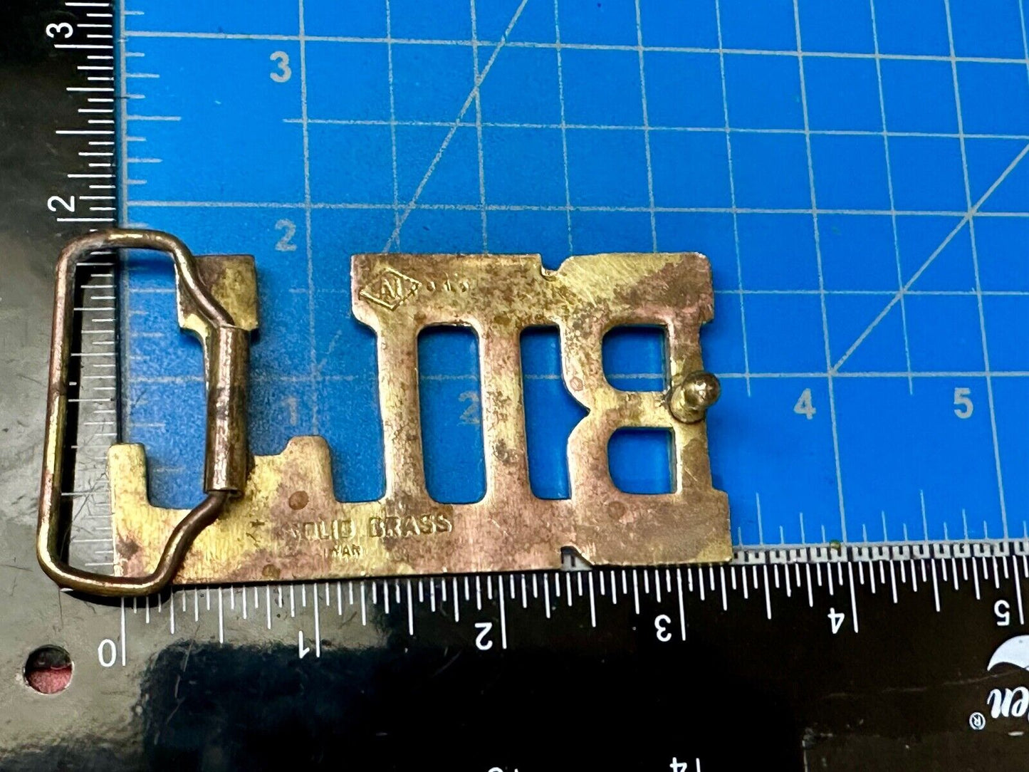 BILL Custom Name in cutout block letters solid brass Baron Belt Buckle