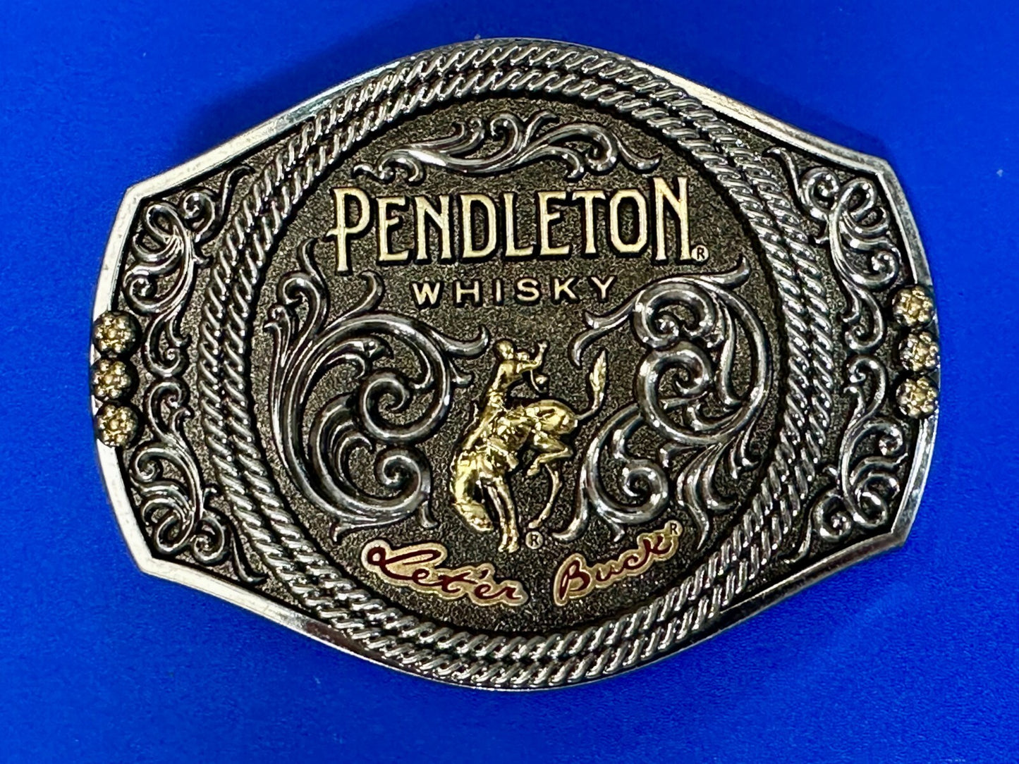 2021 Pendleton Whiskey Let'er Buck Rodeo Cowboy Montana Silversmiths Buck Buckle