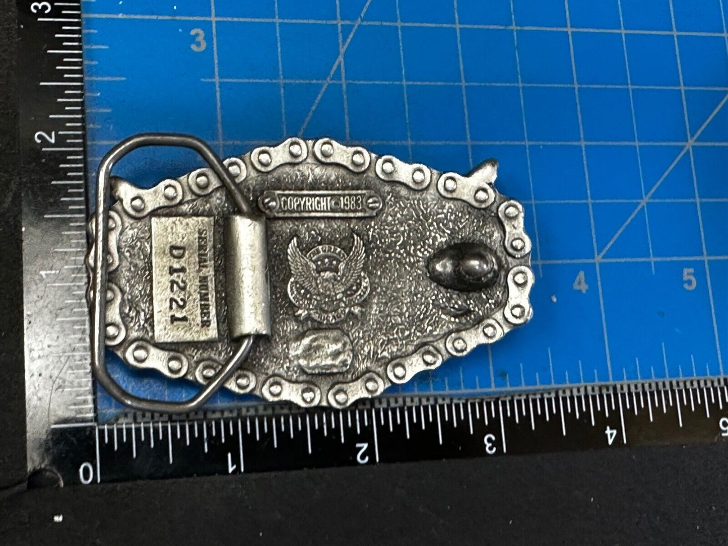 Bikers American Eagle with Motorcycle Chain Surround Great American Belt Buckle