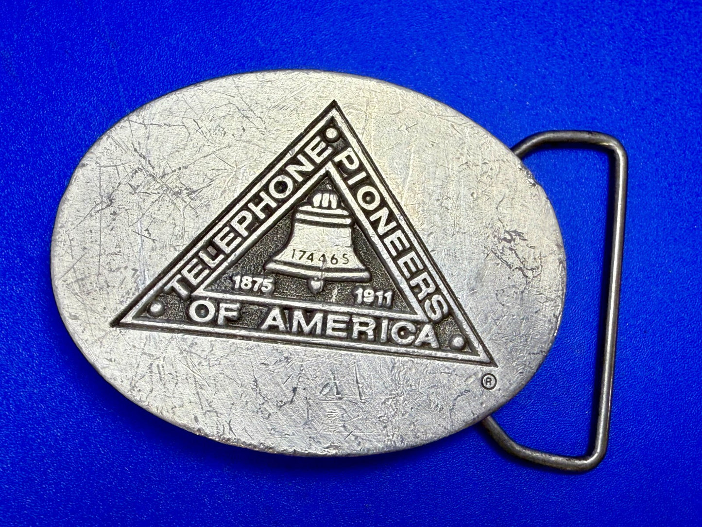 Telephone Pioneers of America Silver Color Commemorative Belt Buckle