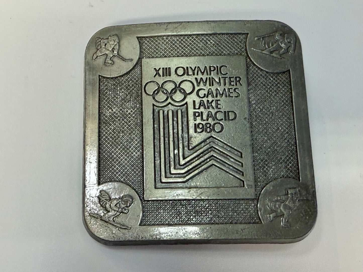 The Olympic Winter Games Lake Placid 1988 Commemorative Silver Color Belt Buckle
