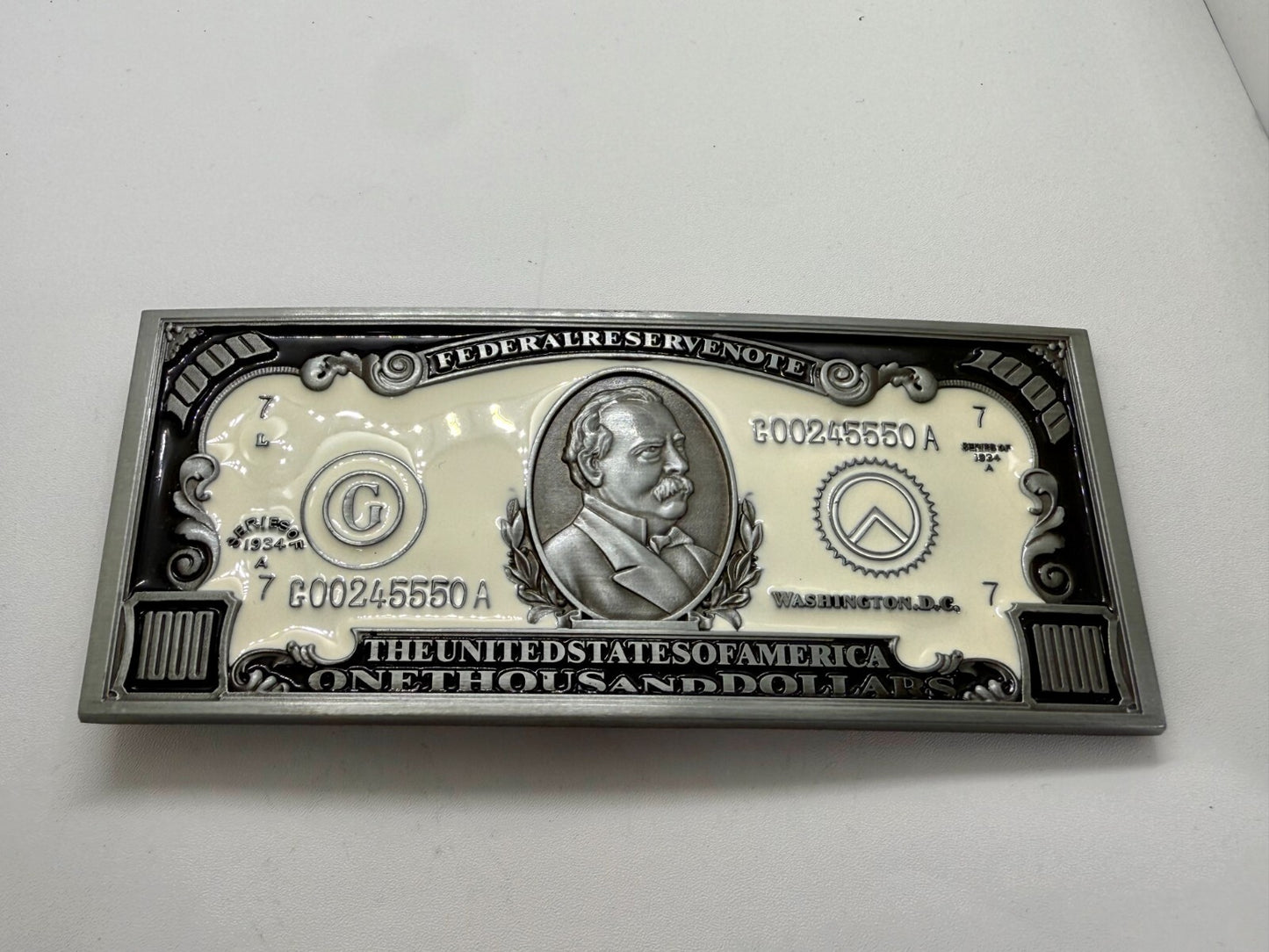 Thousand Dollar Bill New LARGE Novelty Belt Buckle