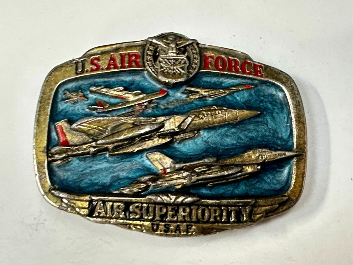 USAF Air Force Air Superiority Vintage 1989 The Great American Belt Buckle Co