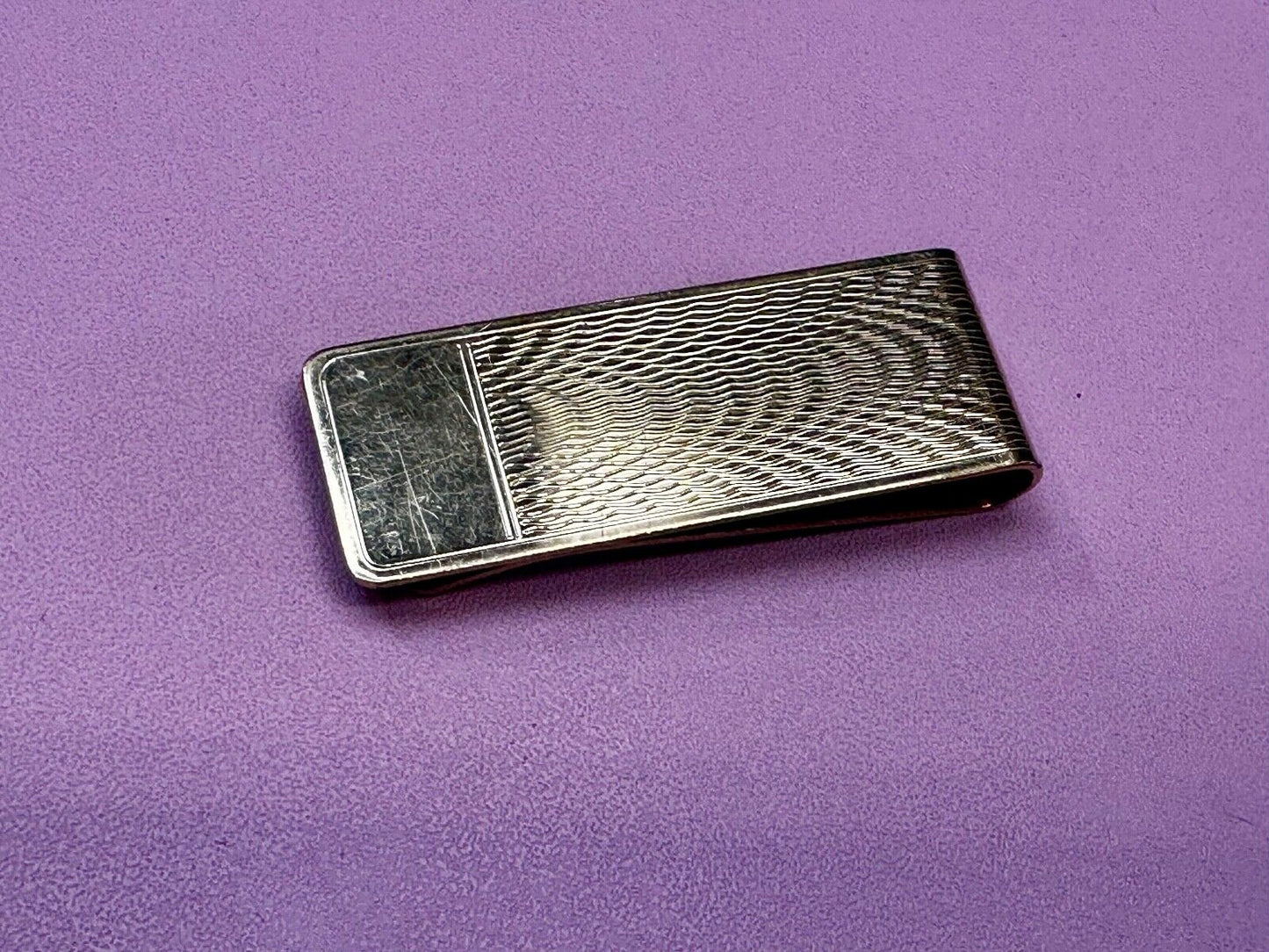 Vintage B.A.Ballou Gold B.A.B. Overlay Engraved Money Clip Holder