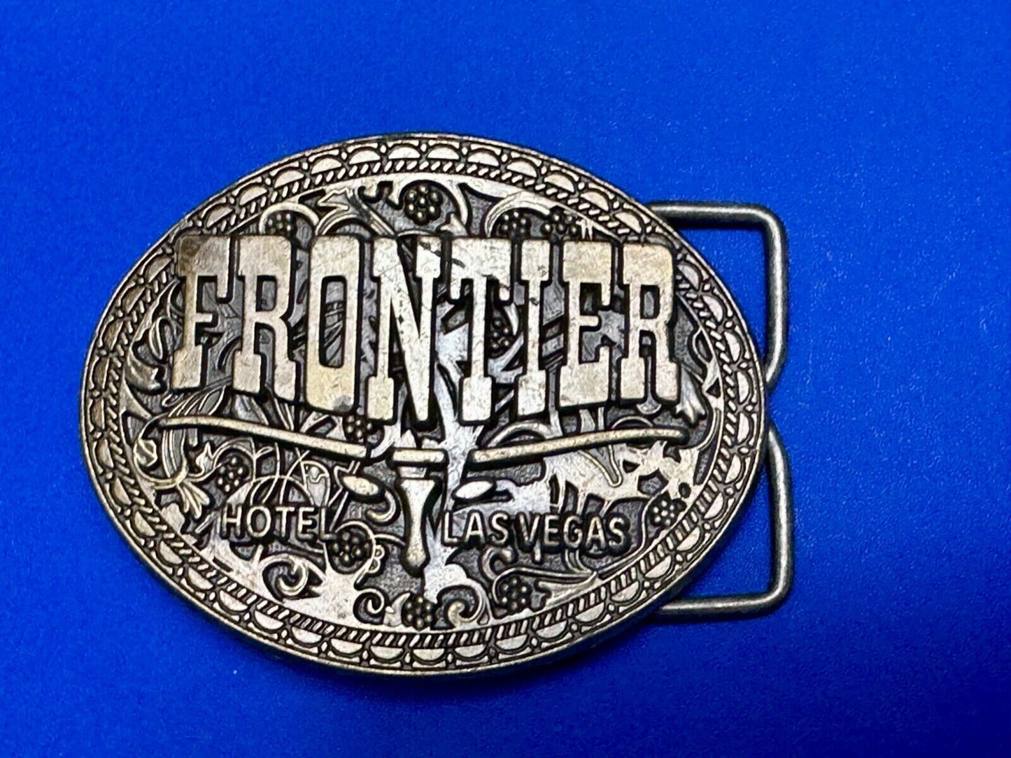 Texas longhorn Vintage Frontier Casino Hotel, Las Vegas Belt Buckle