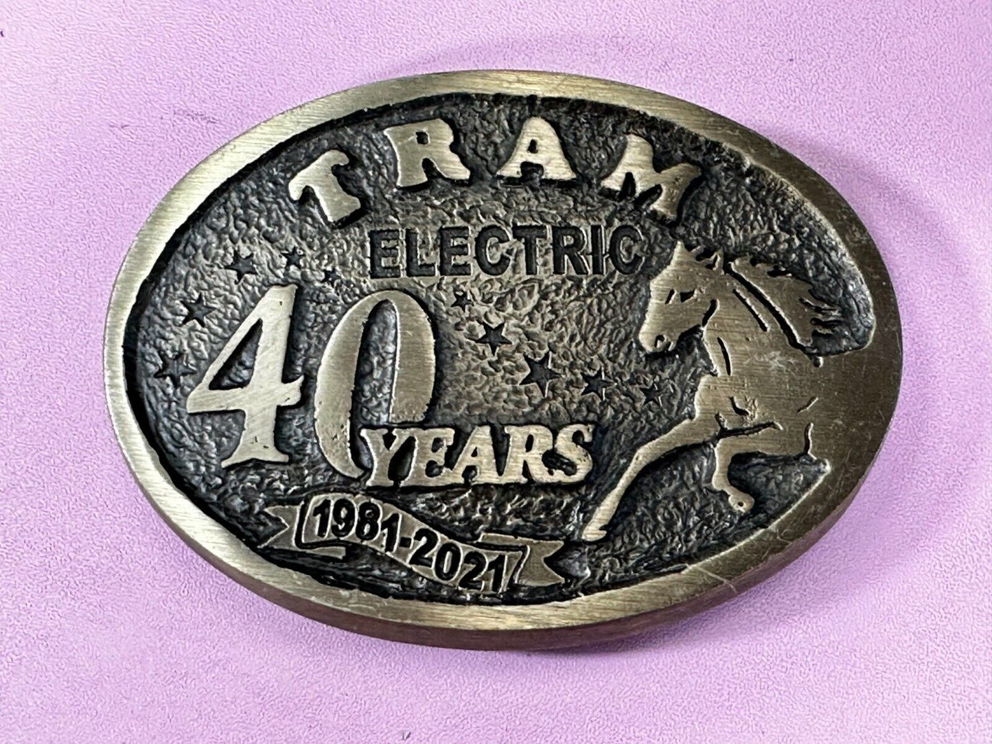 TRAM Electric 40 Years 1981-2021 Commemorative Danny Branford RARE Belt Buckle