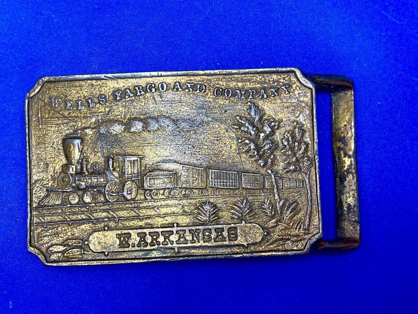 Train Steam Locomotive Wells Fargo & co West Arkansas Collectable belt buckle