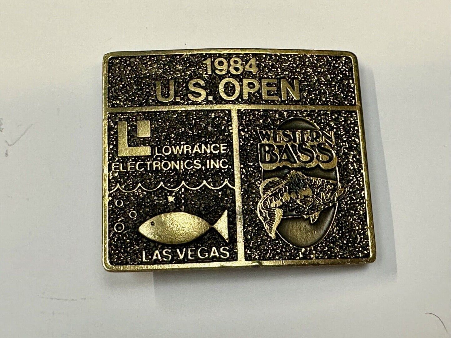 1984 US Open -Western Bass Lawrence Electronics The Great American Belt Buckle