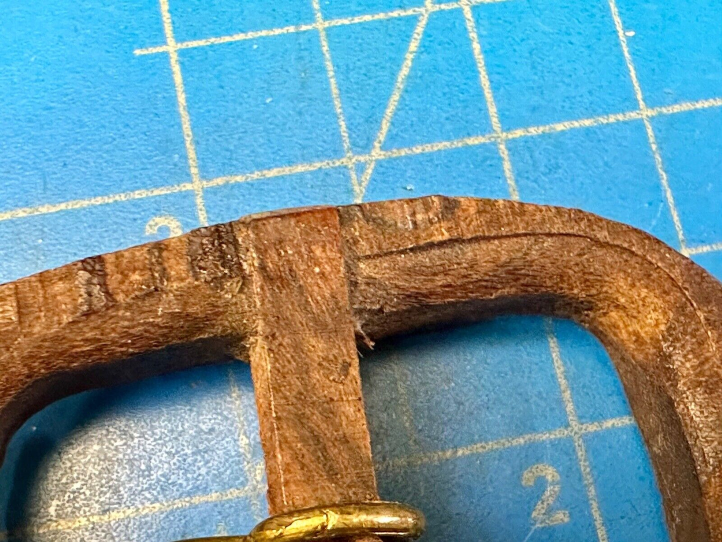 Vintage Artisan Mixed wood inlaid oval center bar quality Belt Buckle