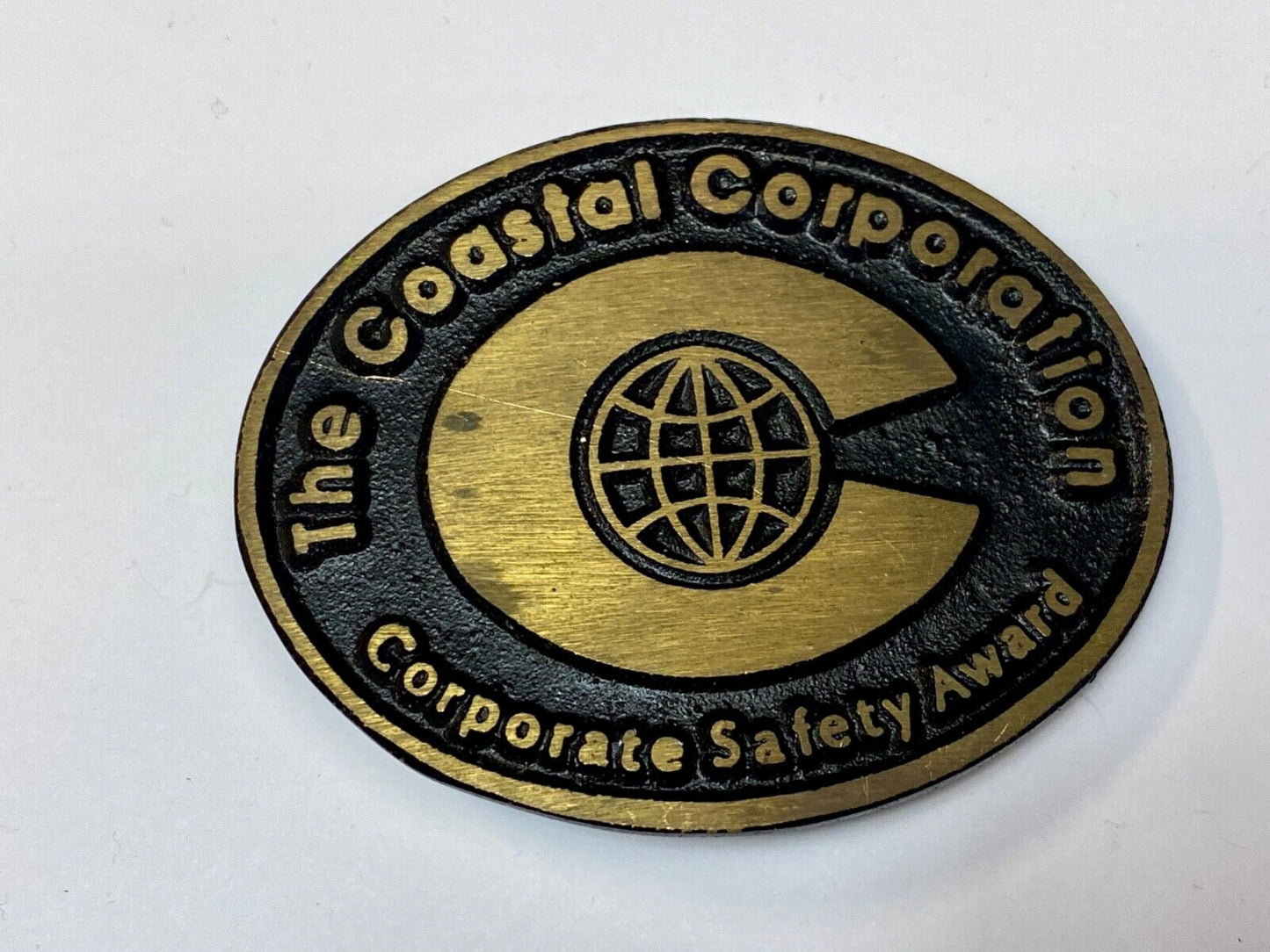 The Coastal Corporation Safety Award solid brass dynabuckle belt buckle