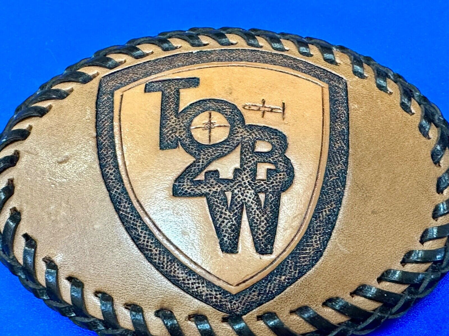 TOBW Vintage 1992 Handcrafted DEE #0009 Leather belt buckle