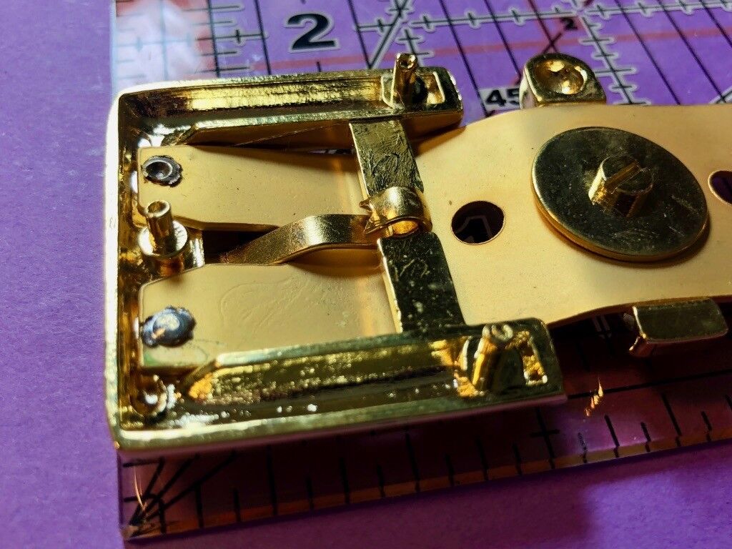 Vintage 2 piece Dress Brass Tone? Belt Buckle