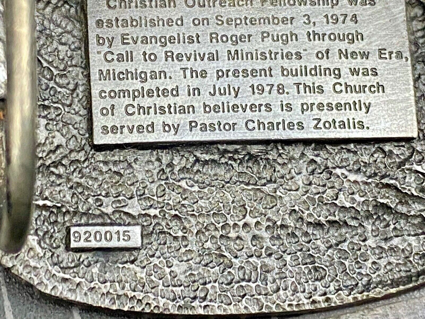 1992 - Founder’s Days Caledonia MN belt buckle Christian Outreach Fellowship