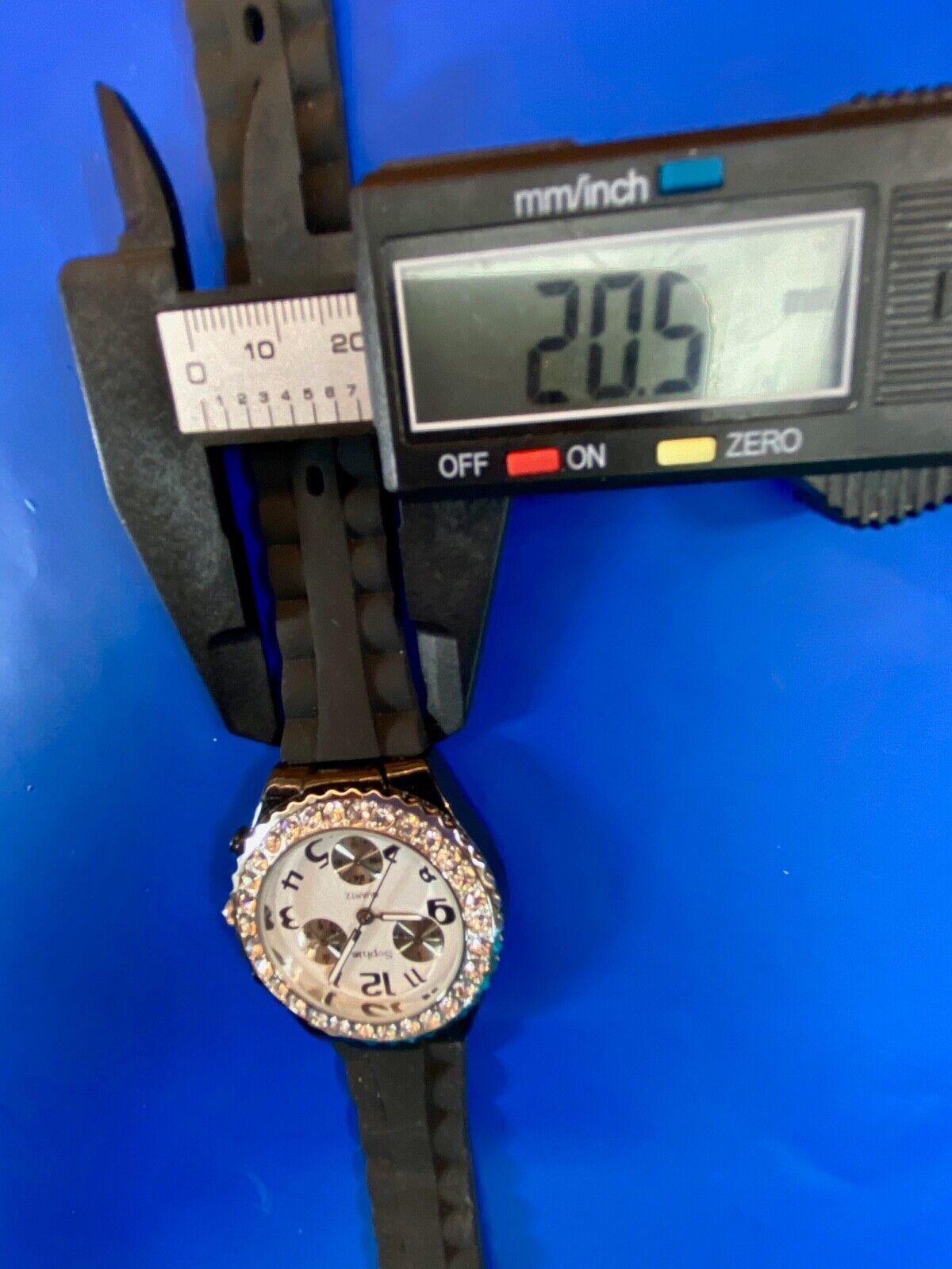 Black Band Rhinestone Accented Women's Sophie Watch - Fresh Battery