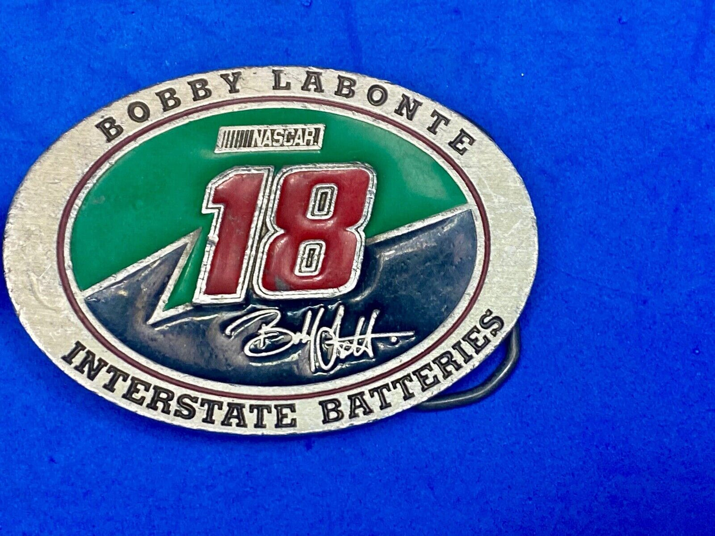 1990'S Bobby Labonte Nascar # 18 Pre Loved Belt Buckle By Redline Sports