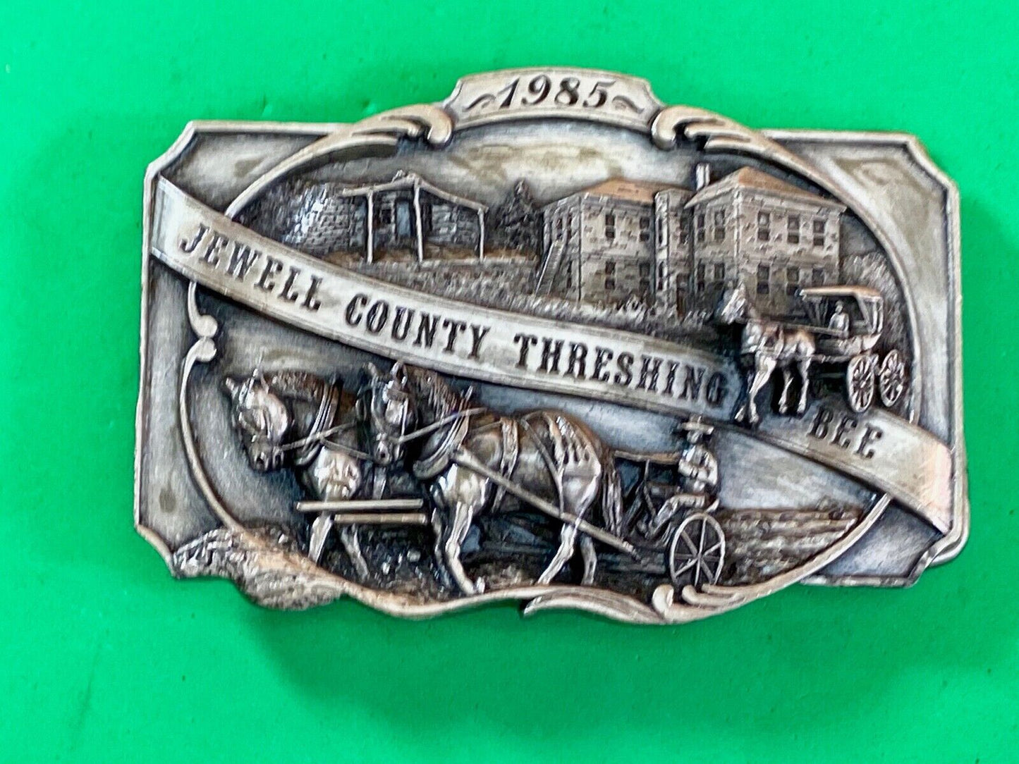 Vintage 80’S Jewell County Kansas Threshing Bee Case Farm Siskiyou Belt Buckle