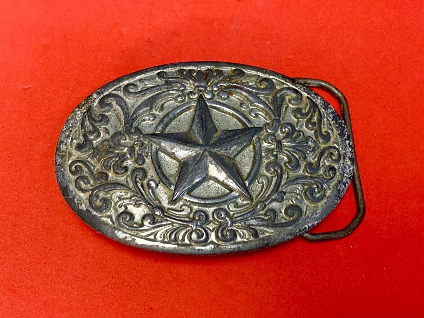 Vintage 1993 Western Star And Flower Swirl - Great American Belt Buckle Co