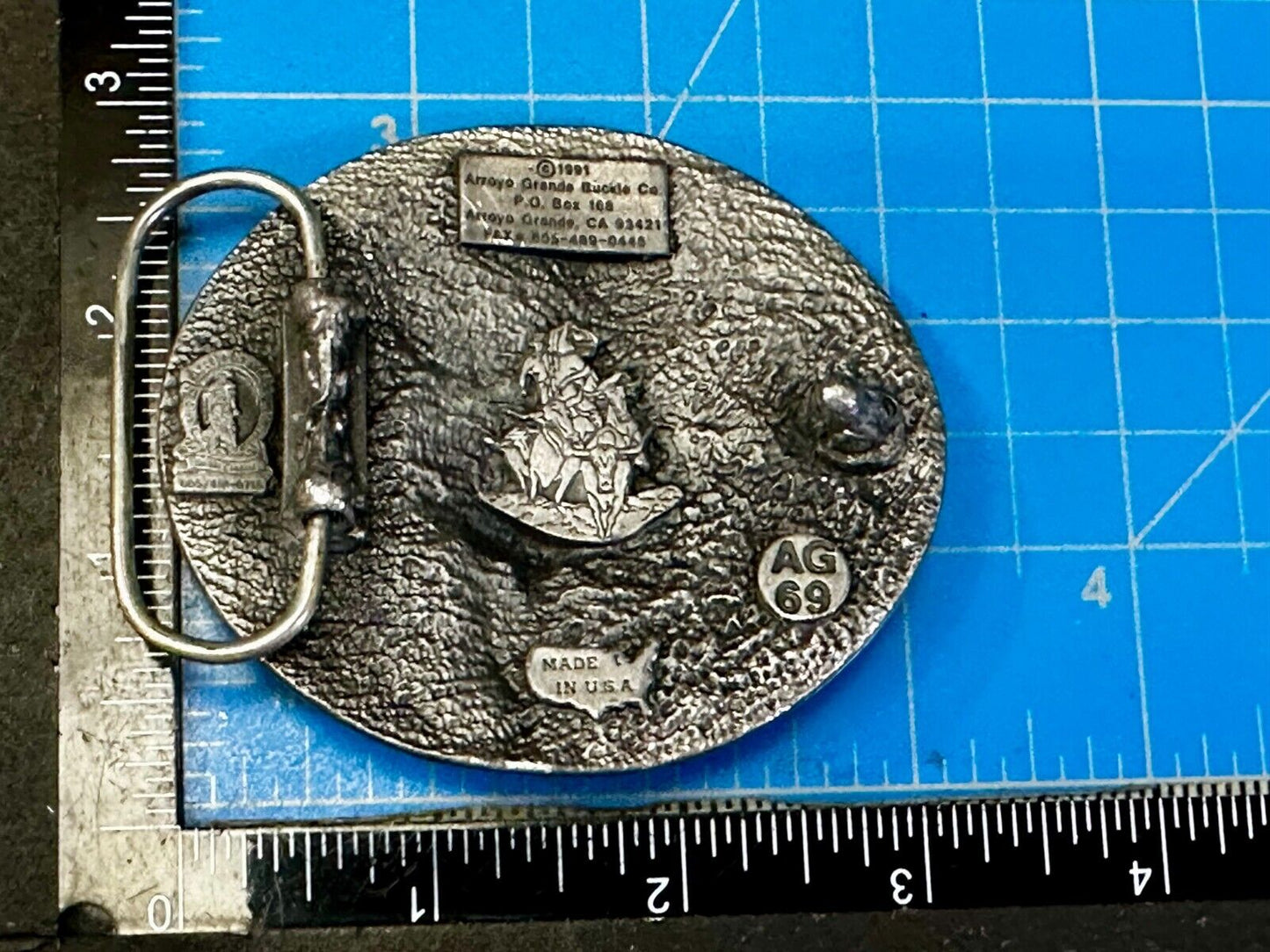 The Cattle Drive Vintage 1991 Belt Buckle by Arroyo Grande Buckle Co.