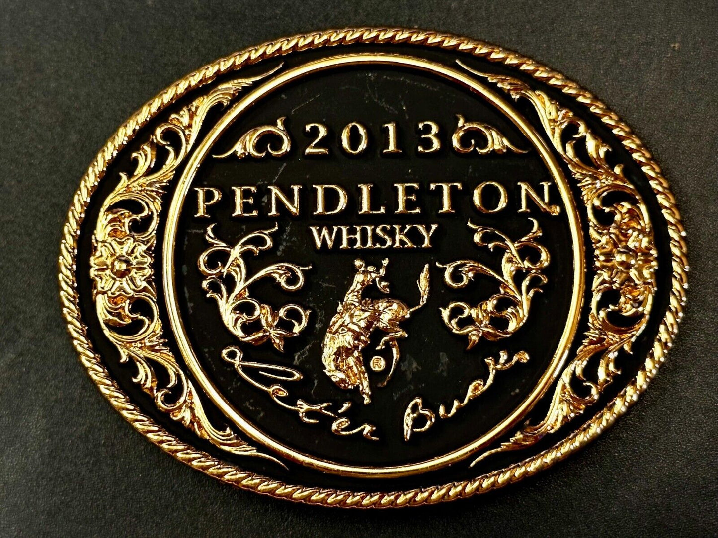 2013 Pendleton Whiskey Let'er Buck Rodeo Cowboy Montana Silversmiths Belt Buckle