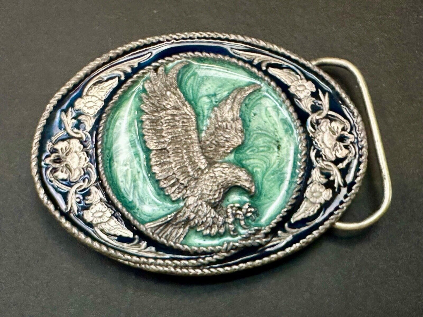 THE EAGLE - Attacking Hunting Diving Siskiyou Vintage Belt Buckle 1991 G-5