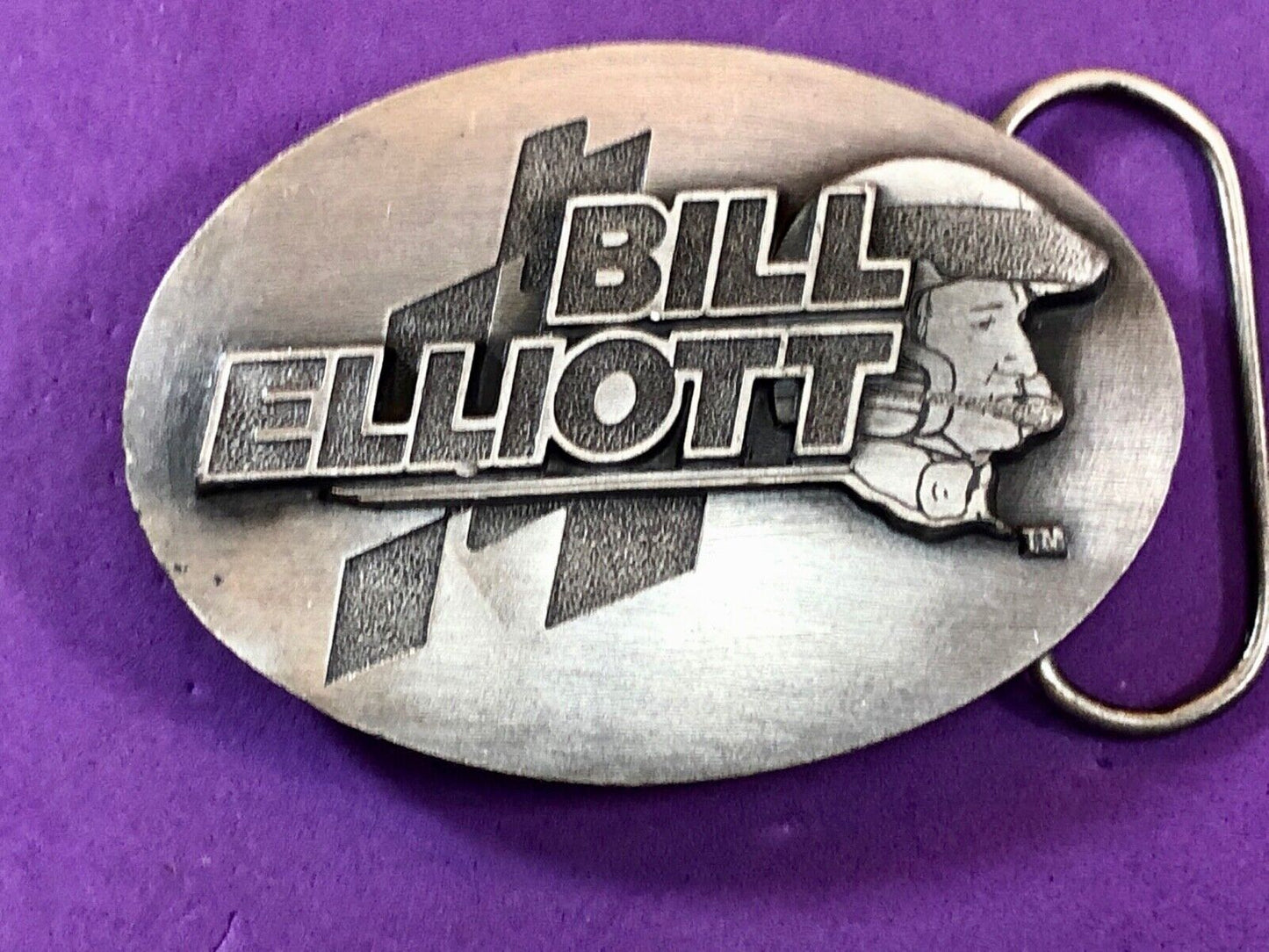 VINTAGE 1991 Bill Elliott NASCAR race car INDY 500 driver belt buckle