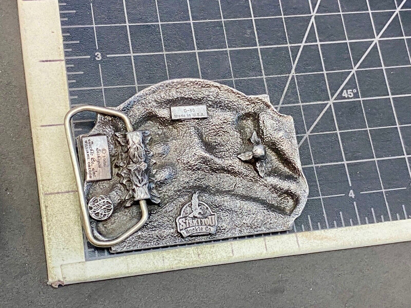 Vintage 1986 ***America*** The Pride Is Back Pewter Buckle By Siskiyou D-40