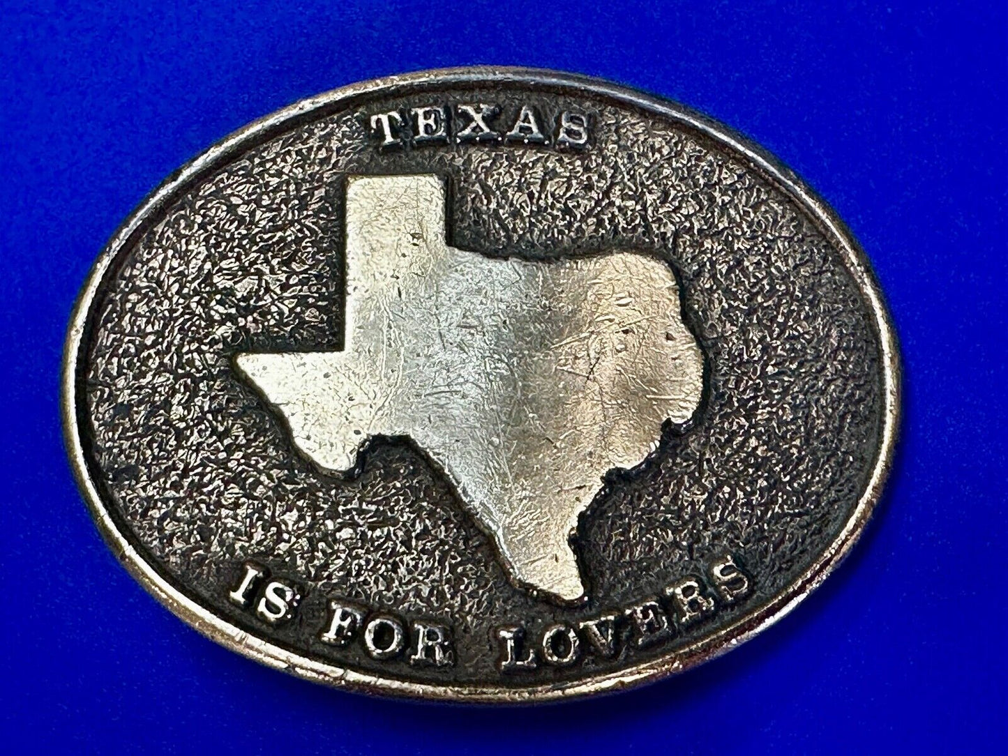 Texas is for Lovers EARLY Vintage 1976 Koleaco Belt Buckle