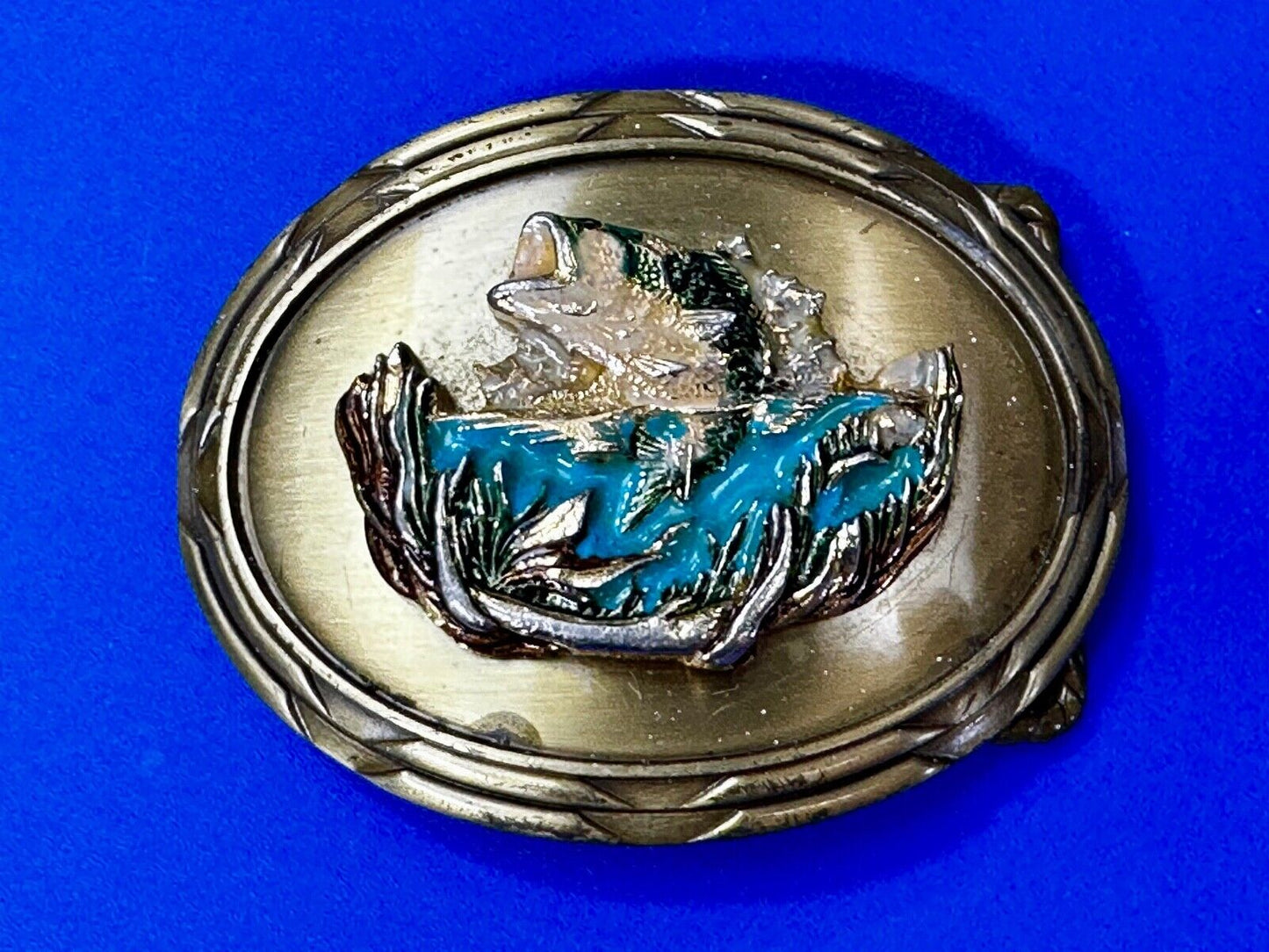 Trout Fish Sport Fishing Fisherman 1978 Colorful Belt Buckle by Rain Tree