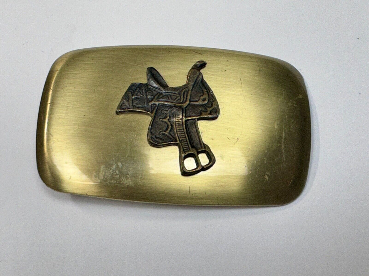 Vintage Chambers Horse saddle on western belt buckle